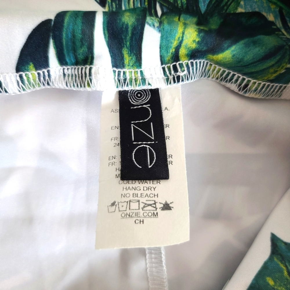 ONZIE Tropical Leaves Print High Basic Midi Leggings - Picture 7 of 12
